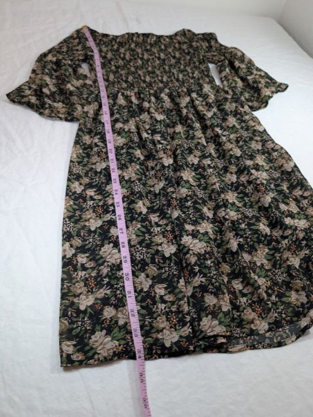 Mafadeny women's size Medium black floral off the shoulder short dress B18 - Picture 8 of 8